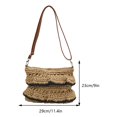 thumbnail image 4 of Ruffles Straw Satchel Handbag Purse Large Capacity Women Hobo Bag (Black), 4 of 9