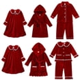 thumbnail image 2 of Nuevos niños, familia, Navidad, pijamas de terciopelo dorado, vestido rojo para niño y niña, ropa a juego, disfraz de regalo de Navidad personalizado, 2 of 4