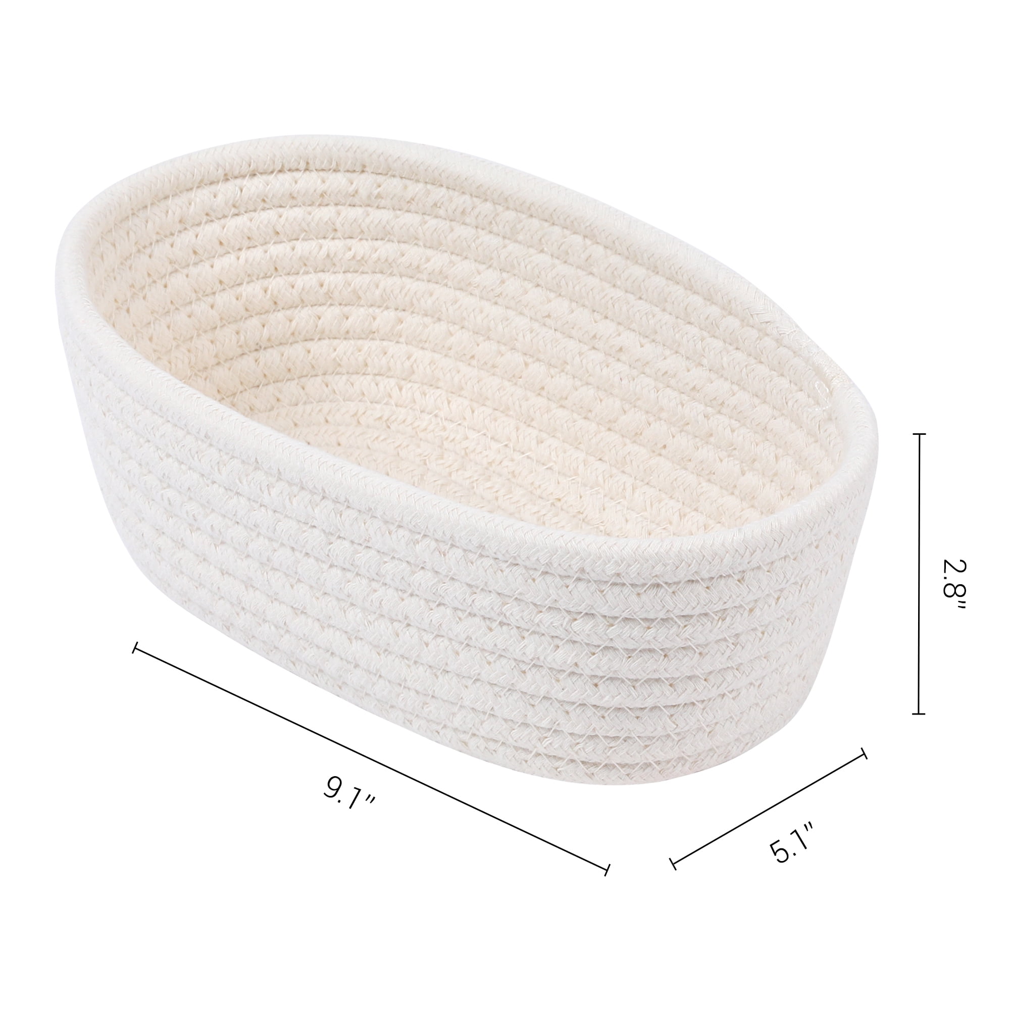 Unique Bargains 3Pcs Storage Basket for Key Tray Bowl Beige 9.1*5.1*2.8in