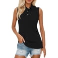 thumbnail image 2 of Sleeveless Polo Shirts for Women Summer Casual Collared Basic Plain Tank Tops Dressy Casual T Shirt Blouse, 2 of 6