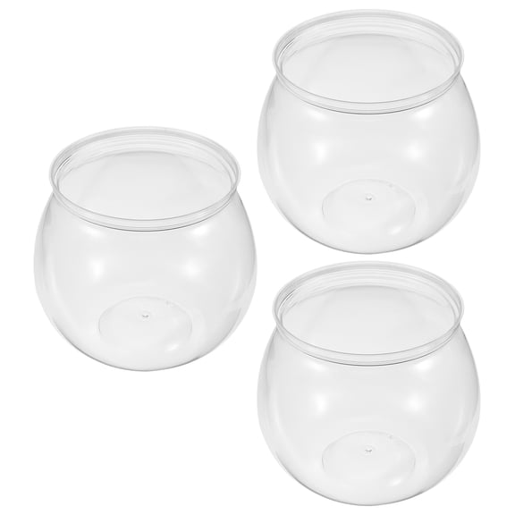 LOLIPPYY 3Pcs Plastic Fish Tank Transparent Aquarium Durable Pet Material for Outdoor Home Office Decor