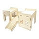 thumbnail image 1 of Castillo de madera para escondite de conejos, casa de madera ventilada para conejos, hábitats con escaleras tipo cueva para que pequeños animales, 1 of 9