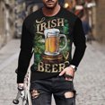 thumbnail image 2 of Mens St. Patricks Day T-Shirts Casual Big&tall Long Sleeve Crewneck Green Graphic Loose Comfortable Pullover Tops (XL, Black), 2 of 5