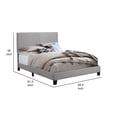 thumbnail image 2 of Benjara Shirin Full Size Bed- Wood- Nailhead Trim- Upholstered Headboard- Gray, 2 of 6