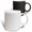 Multicolor, variant on 3drose, Monochrome Dot Pattern Background - Abstract Vector Design, 11oz Two-tone Black Mug