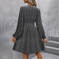 thumbnail image 4 of WJHWSX Dresses for Women,Womens Fall Dresses,Black Casual Dresses for Women,Long Sleeve,V Neck,Easy Care,Printed,XL, 4 of 7