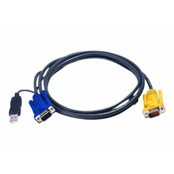 ATEN 2L-5202UP - Clavier / Vidéo / Souris (KVM) Câble - USB, HD-15 (VGA) (M) à HD-15 (VGA) (M) - 6 ft
