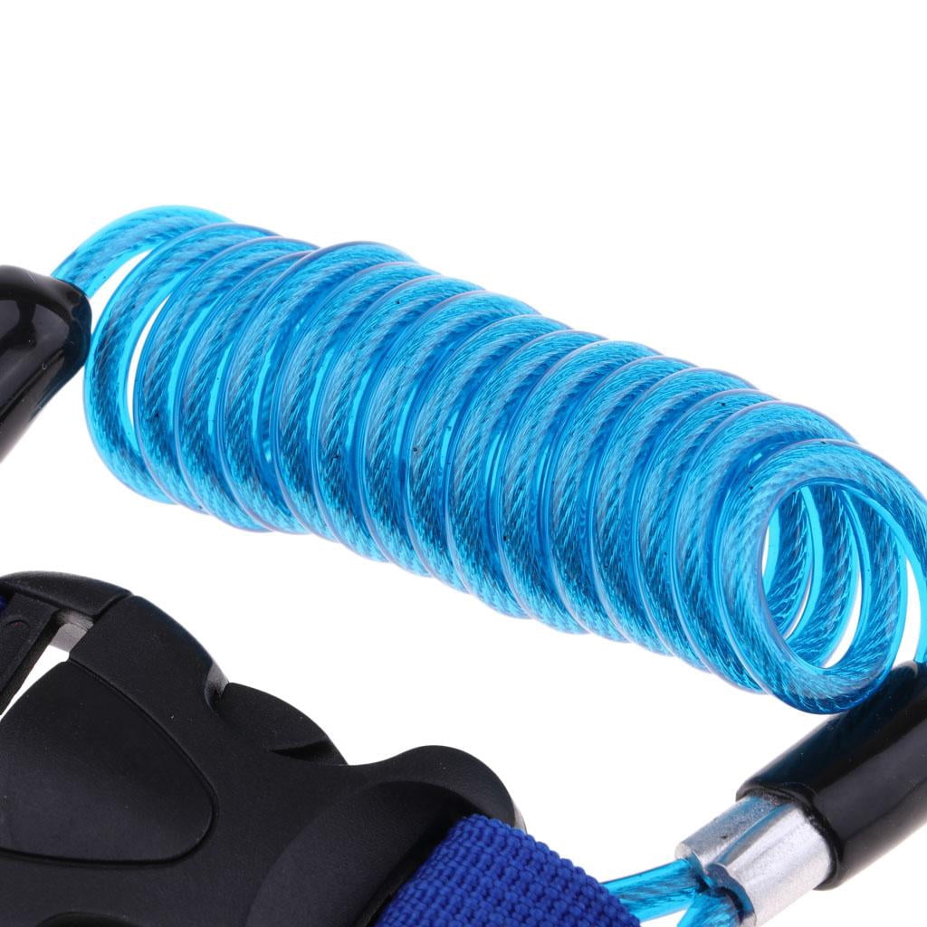 Strong Scuba Diving Spring Lanyard with 2 Clips - Blue, as described