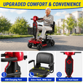 thumbnail image 3 of SACVON Mobility Scooters for Seniors with Thick Comfort Seat,USB Charging Port & Widened Front Guard,Powered Mobility Scooter for Adults,250W Motor,330 lbs Capacity,Red, 3 of 11