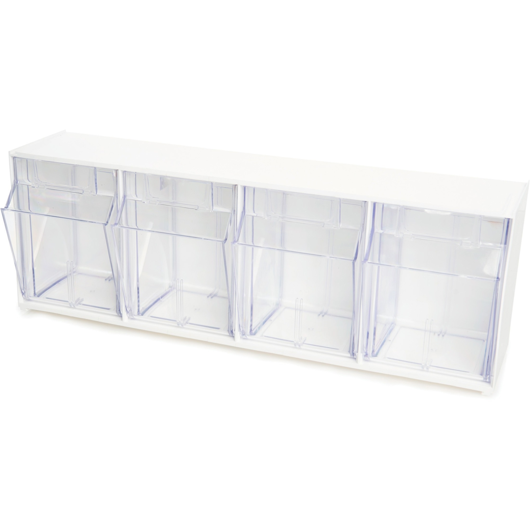 Deflecto Tilt Bin Interlocking MultiBin Storage Organizer, White, 1