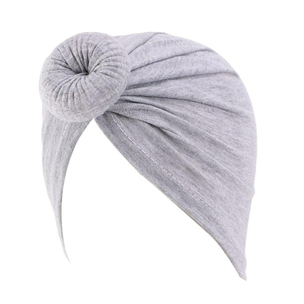 Donut Head Wrap Diadema Algodón protector Uso diario Sombrero cálido para 1 a 6 años Gris Hugo Envoltura de la cabeza