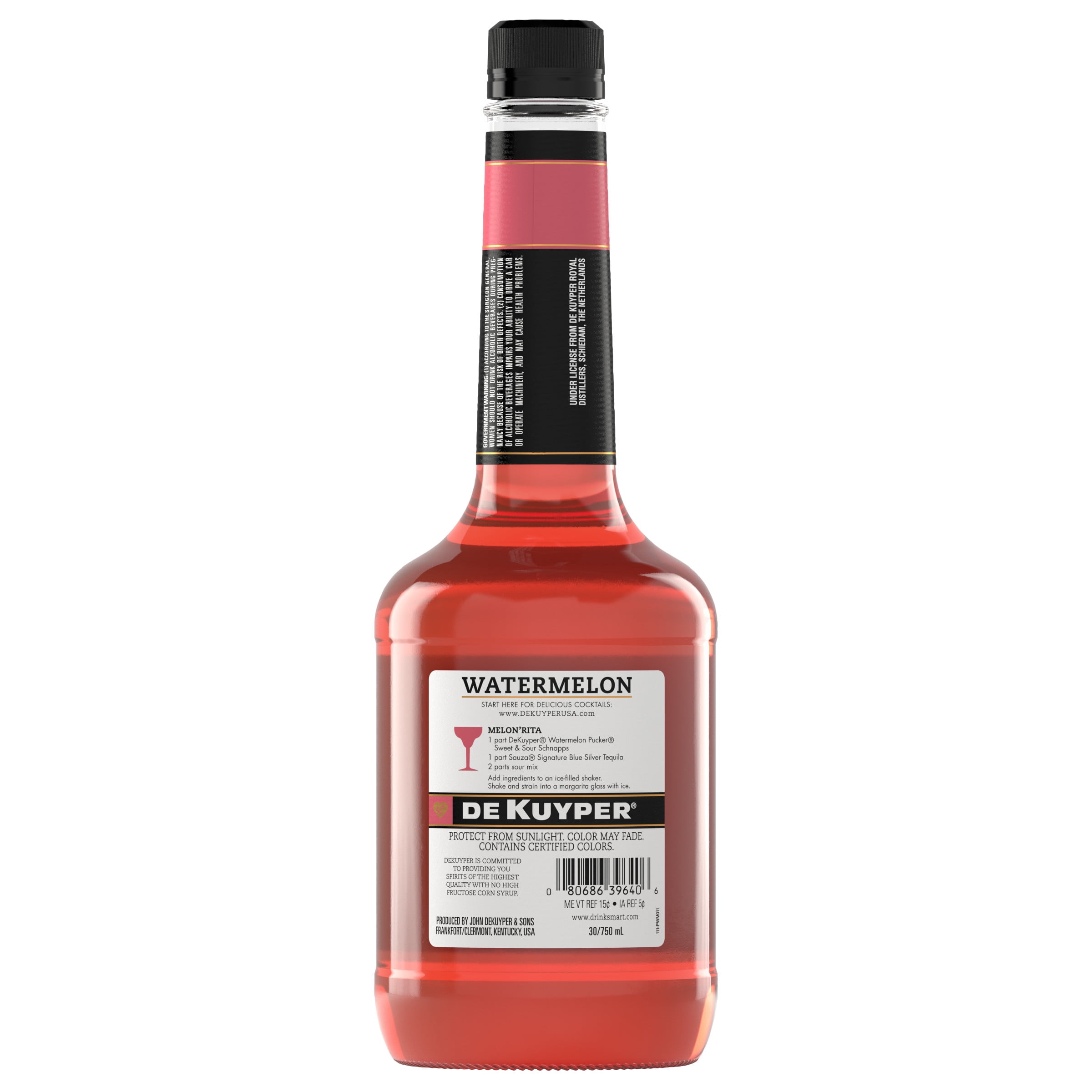 DeKuyper Watermelon Pucker Schnapps Liqueur, 750 ml