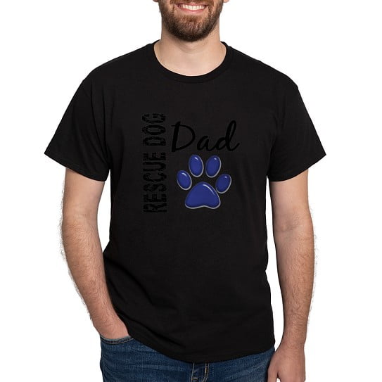 CafePress - Rescue Dog Dad 2 Dark T Shirt - Men's Classic Cotton T-Shirts