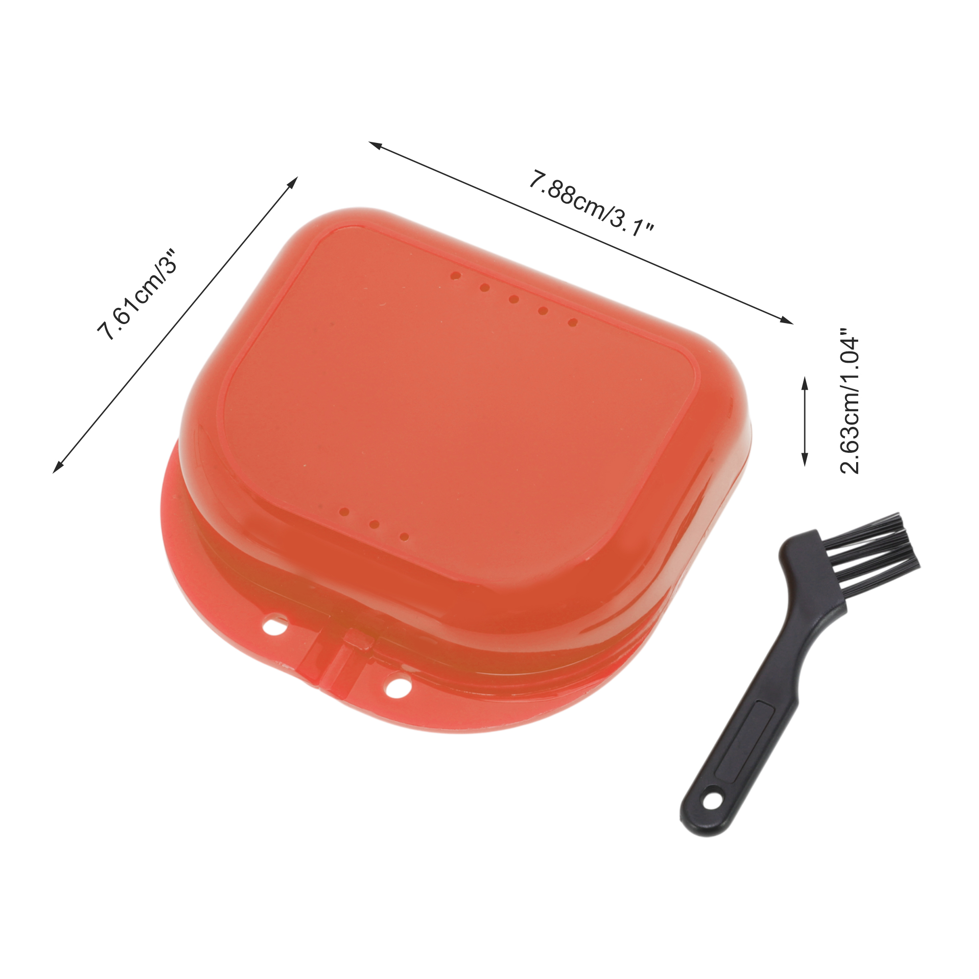 Unique Bargains Mini Braces Box with Brush 1 Set Orange