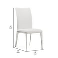 thumbnail image 5 of Benjara 18 Inch Dining Side Chair Set of 2, Plush White Faux Leather Seat, Metal, 5 of 6