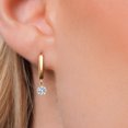 thumbnail image 3 of Gem Stone King 14K Yellow Gold Lab Grown Diamond Dangle Earrings for Women | 0.80 Cttw | Gemstone April Birthstone | Round 4.5MM, 3 of 6