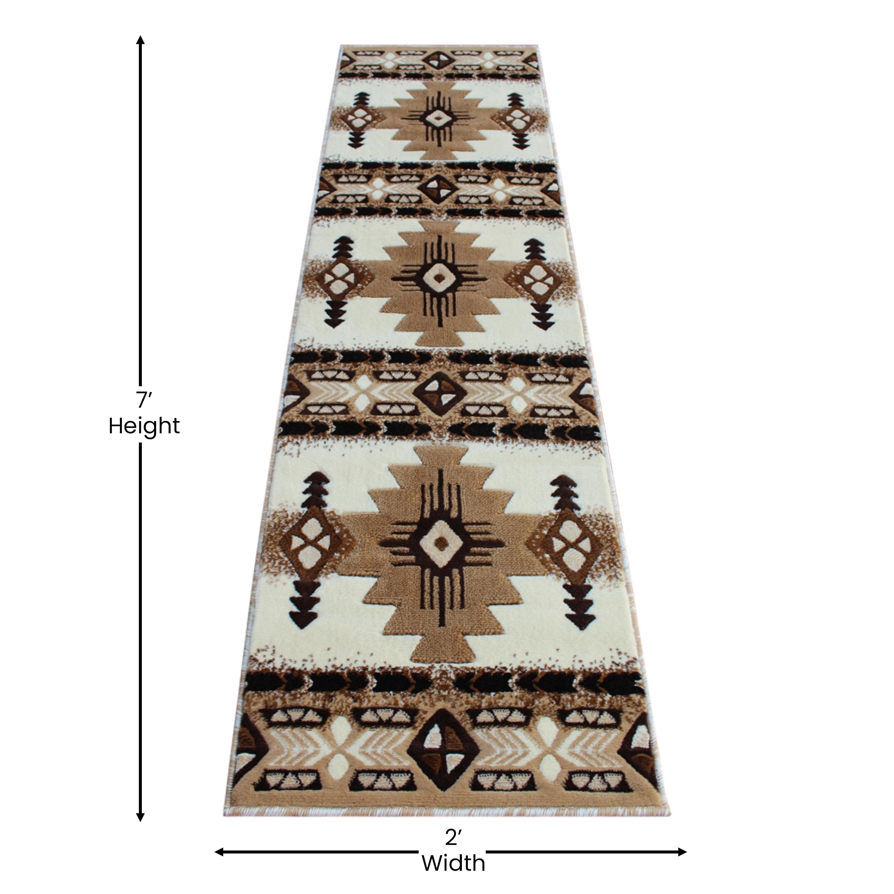 BizChair South West Native Area Rug Ivory Design C318