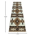 thumbnail image 4 of Emma + Oliver Fe 2x7 Ivory Olefin Accent Rug with Complementary Southwestern Pattern in Beige, Black and Brown and Jute Backing, 4 of 6