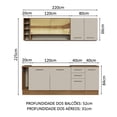 thumbnail image 3 of Cocina Integral Modular Completo Madesa Agata 220cm Marrón Crema, 3 of 5