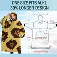thumbnail image 4 of Oversized Wearable Blanket Hoodie,Yellow and Brown Of Leopard Print Sherpa Blanket Hoodie with Super Pockets,Super Warm Fuzzy Pullover for Women & Men, 4 of 6