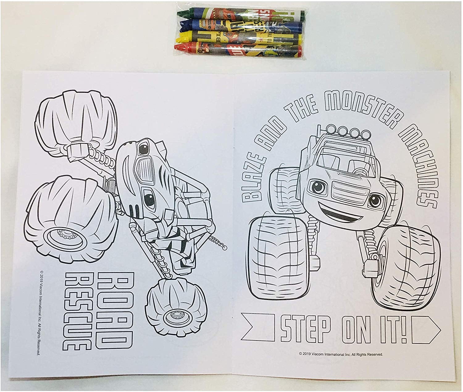 12 Sets of Blaze & The Monster Machine Truck Nickelodeon Coloring Books and Crayon Set Children Party Favors Bag Filler