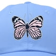 thumbnail image 2 of DALIX Pink Butterfly Hat Cute Womens Gift Embroidered Girls Cap in Light Blue, 2 of 6