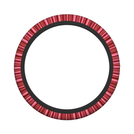 XMXY Car Steering Wheel Cover, Red Pink Stitches Heart Non-Slip Jeep Truck Universal Elastic Steering Wheel Protector 15 inch