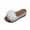 White, variant on Wensltd Womens Vacation Sandals Comfortable Round Toe Solid Color Floral Design Thick Sole Wedge Sandals Beige