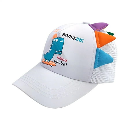 

YWDJ Kids Bucket Hat Kids Unisex Beach Adjustable Outdoor Causal Dinosaur Sun Cap White 52