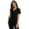 Grey's Anatomy Signature Astra Top for Women– Super-Soft Medical Scrub Top Black L