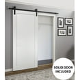 thumbnail image 3 of Sliding Barn Door 30 x 80 with Hardware | Quadro 4111 White Ash | Top Mount 6.6FT Rail Hangers Sturdy Set | Modern Solid Panel Interior Doors, 3 of 6