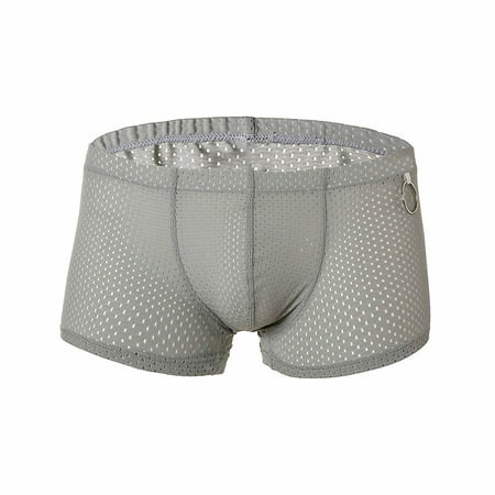 HUPOM Seamless Underwear For Women Womens Silk Panties Medium waist Comfort Waist Solid Boxer Briefs Gray XL