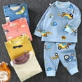 thumbnail image 4 of WEAIXIMIUNG Tout-Petits Enfants Bébés Filles Garçons Manches Longues Mignon Dessin Animé Patchwork Hauts Pantalons de Pyjama Vêtements de Nuit Pyjamas Ensembles Ensemble 2 Pcs 3-4 Ans, 4 of 4