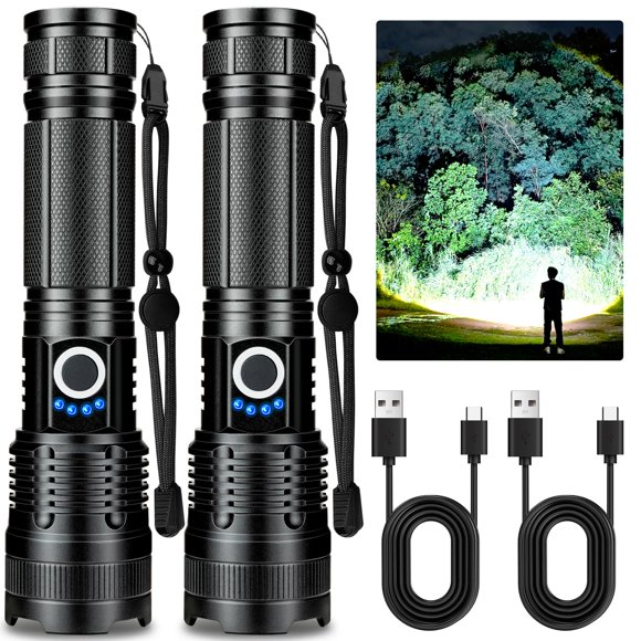 Linterna recargable 18FTRabbit de 2 unidades, 990000 lm, con zoom