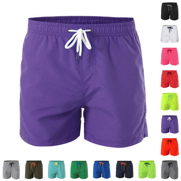 Swim Trunks Men Quick Dry Men Swim Shorts Bathing Suit Shorts Purple Swim Shorts Size S-5XL