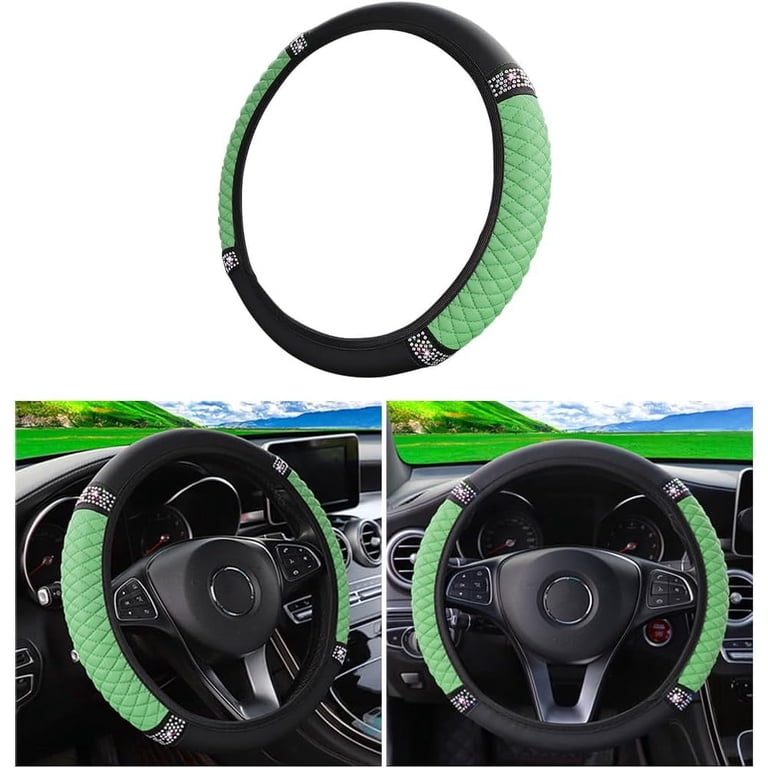 Wheel Cover Set, Diamond Steering Wheel Cover Crystal, Soft Anti-Slip Wheel Cover Set, Diamond Steering Wheel Cover Crystal, Soft Anti-Slip