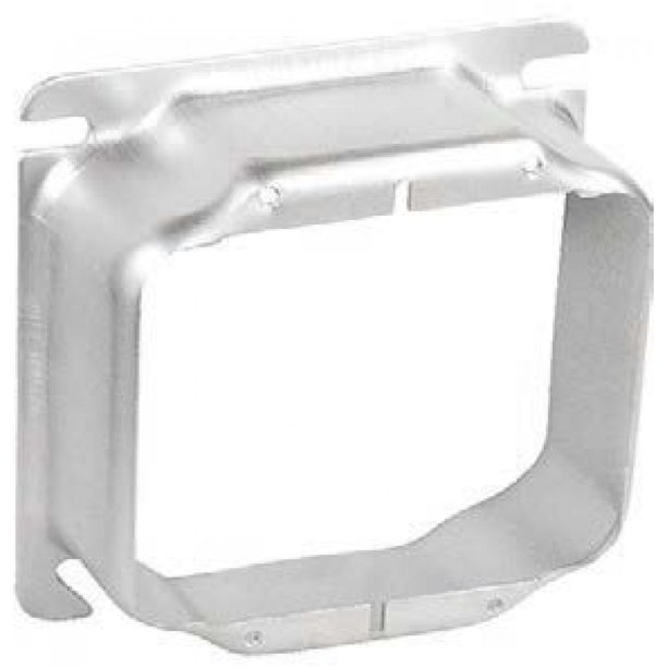 2 Pcs, Stainless Steel 4" Square Two Gang Device Ring, 1/4 In. Raised Used w/4In Square