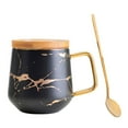 thumbnail image 1 of Coffee Cup Set Delicate Mable Texture Ceramic Tea Cup with Cup Holder and Spoon Ergonomic 400ml Tea Cup Coffee Container, 1 of 9