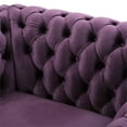 thumbnail image 3 of Pemberly Row Chesterfield Velvet Club Chair in Blackberry Finish, 3 of 13