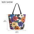 thumbnail image 5 of FORMRS Womens Canvas Tote Bag with Zipper Inner Pocket Shoulder Handbag, Large Colorful Flowers Pattern, 5 of 7