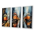 thumbnail image 3 of Designart "Journey on an Orange Train II" Modern Framed Wall Art Set Of 3 - Red Train Frame Canvas Set For Living Room Decor, 3 of 7