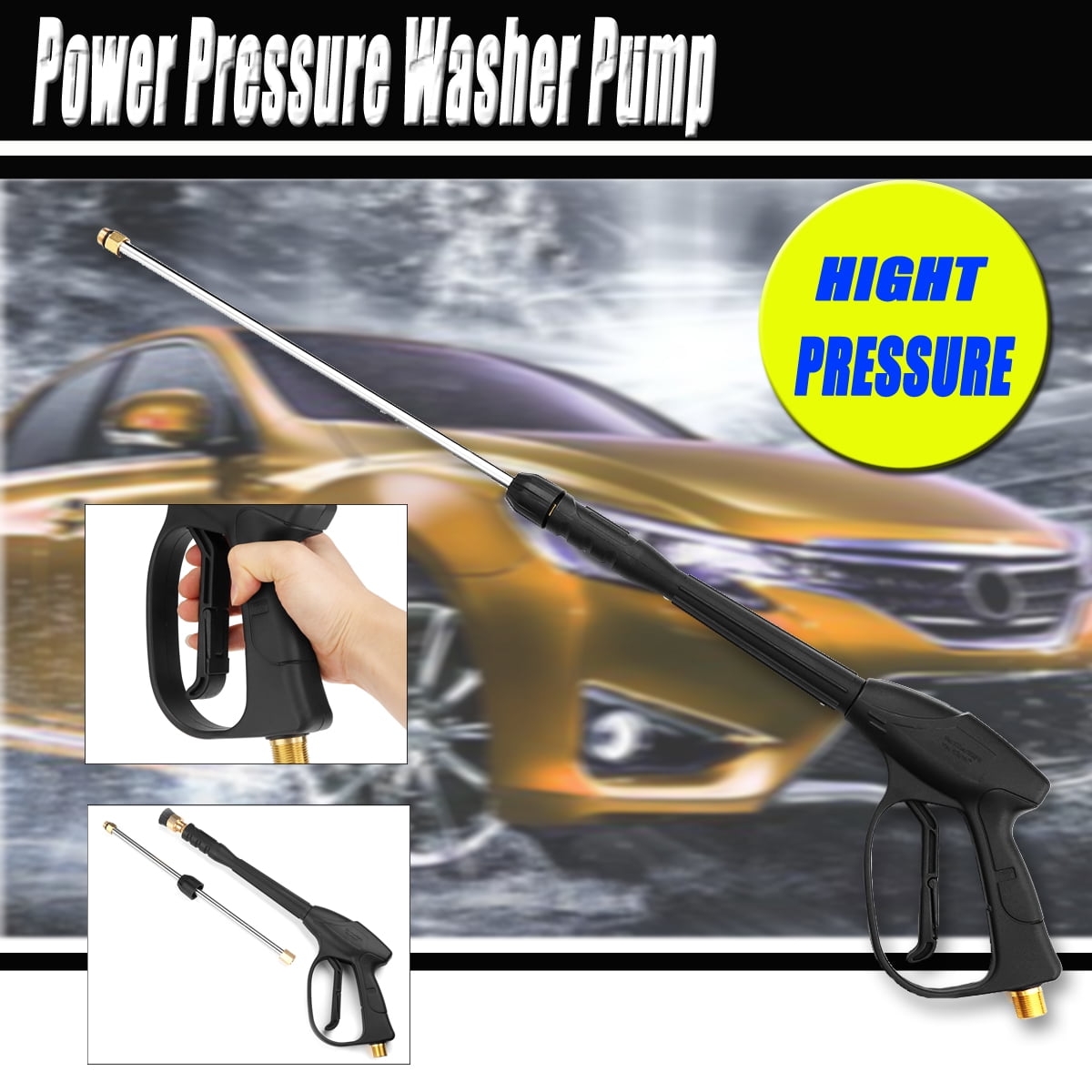 PRESSURE WASHER HOSE ATTACHMENT NOZZLE CAR WASHING GUN POWER SPRAY