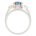 thumbnail image 4 of Clara Pucci 14K White/Rose Gold Round Cut 2Ct Synthetic Blue Moissanite Engagement Ring + Matching Band - Luxury Box Included, 4 of 7