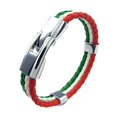thumbnail image 4 of Joyería multicolor de la pulsera hecha de los aficionados al fútbol del cuero de la PU Italia, 4 of 7