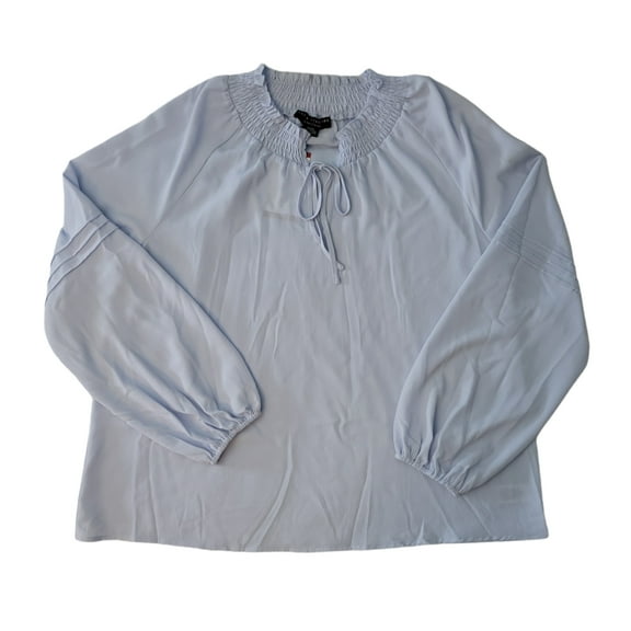 Social Standard by Sanctuary Tallie Long Sleeve Breathable Peasant Top (Seaspray, XL)