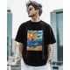 thumbnail image 5 of Camisetas de manga corta con diseño abstracto de sol y océano para hombre, camisetas de cuello redondo, 5 of 8