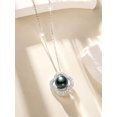 thumbnail image 3 of TANGPOET Black Pearl Necklace 925 Sterling Silver Tahitian Black Pearl Necklace Freshwater Jewelry Inlaid Birthday Present Gifts for Women Mother Wife, 3 of 5