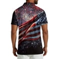 thumbnail image 2 of Men's USA 250th Anniversary American Flag Palm Tree Polo Shirt Patriotic Casual Short Sleeve America 250 Merchandise, 2 of 6