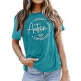 thumbnail image 2 of Autism Awareness T Shirts for Women 2026 Summer Casual Short Sleeve Crewneck Graphic Tees, 2 of 5