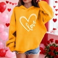 thumbnail image 5 of Kids Valentine Hoodies Long Sleeve Festival Print Pullover Tops Casual Loose Holiday Hooded Sweatshirts (13 Years, Yellow-L), 5 of 8